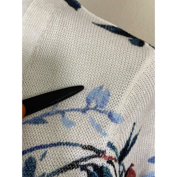 J. Jill Floral Open Front Linen Blend Cardigan Women Size Small Lightweight - Picture 5 of 16